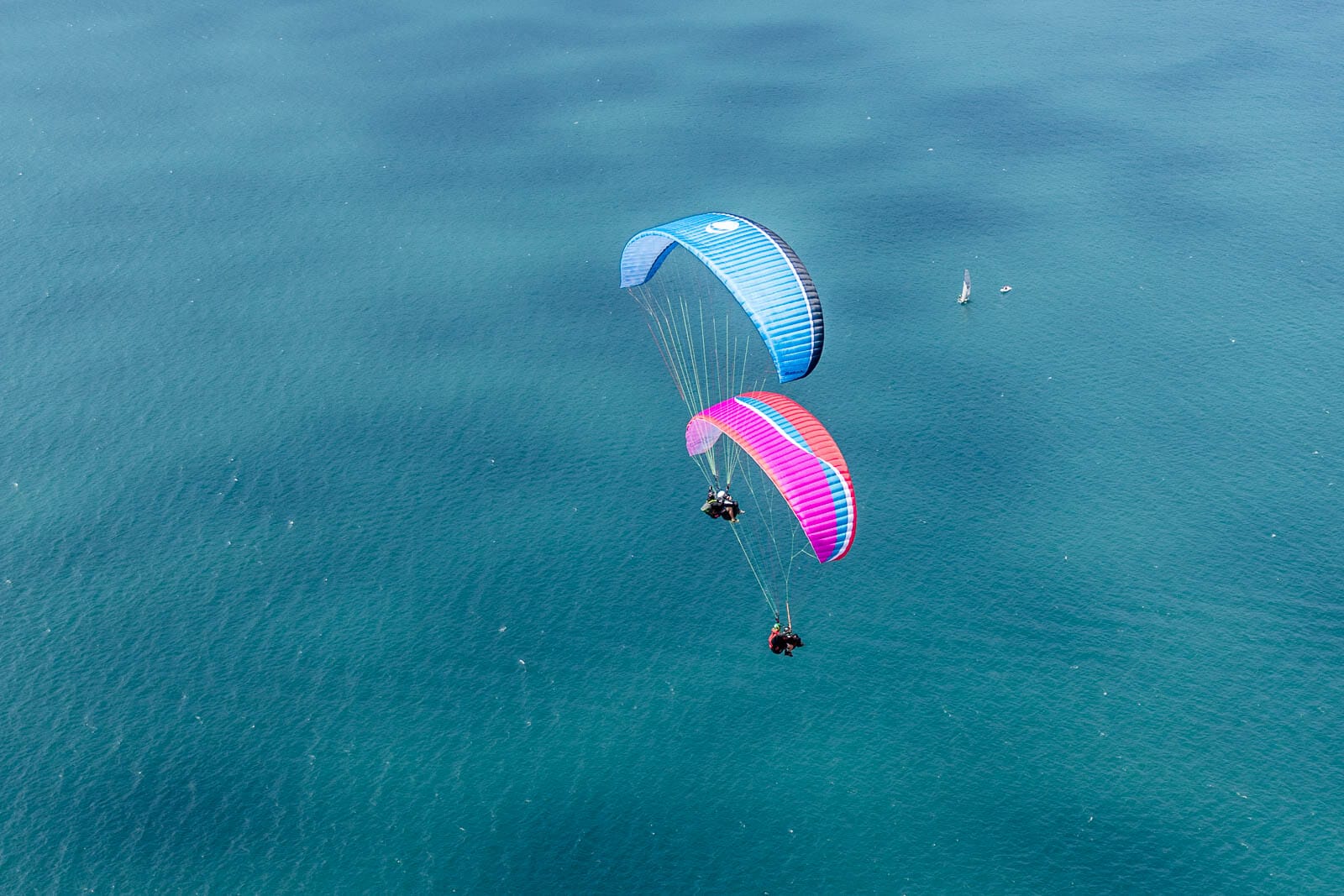 Paragliders and lake garda