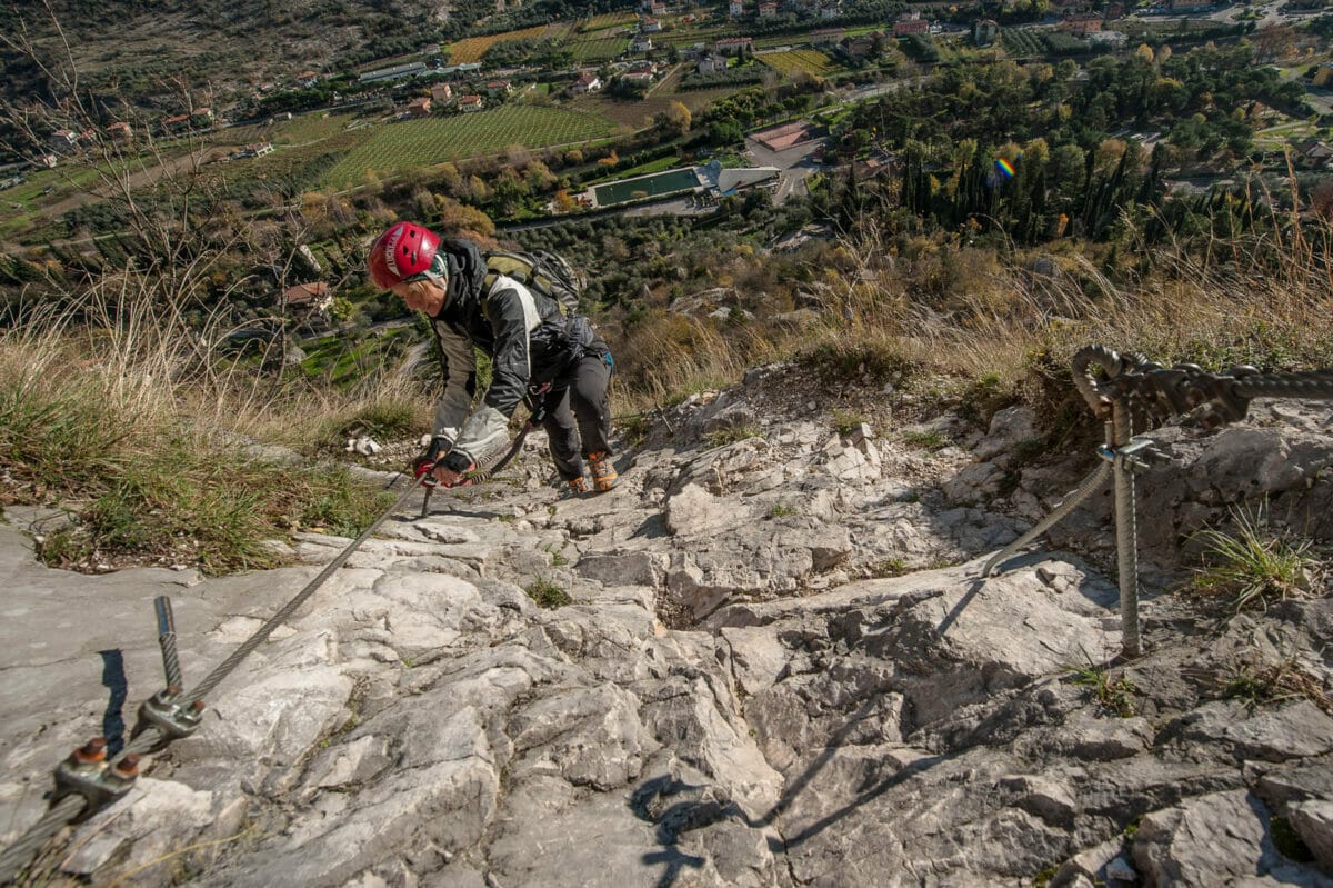 tratto verticale via ferrata del colodri