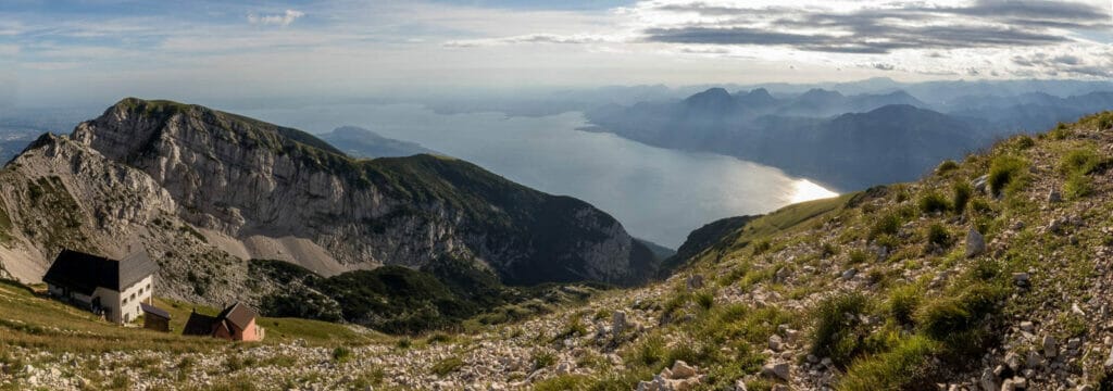 Telegrafo refuge and lake garda