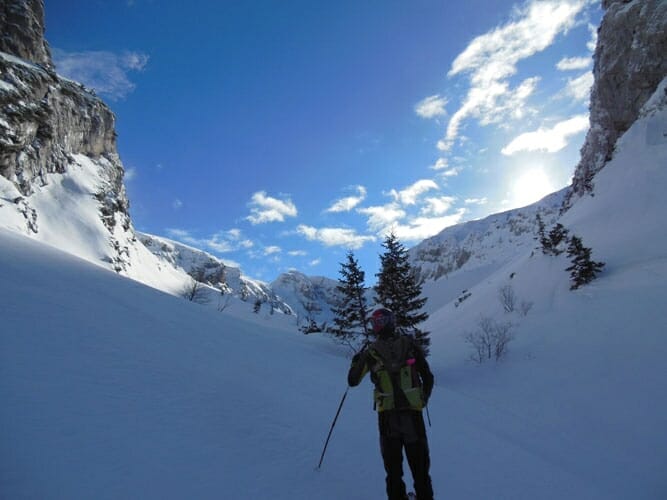 aufstieg im schnee