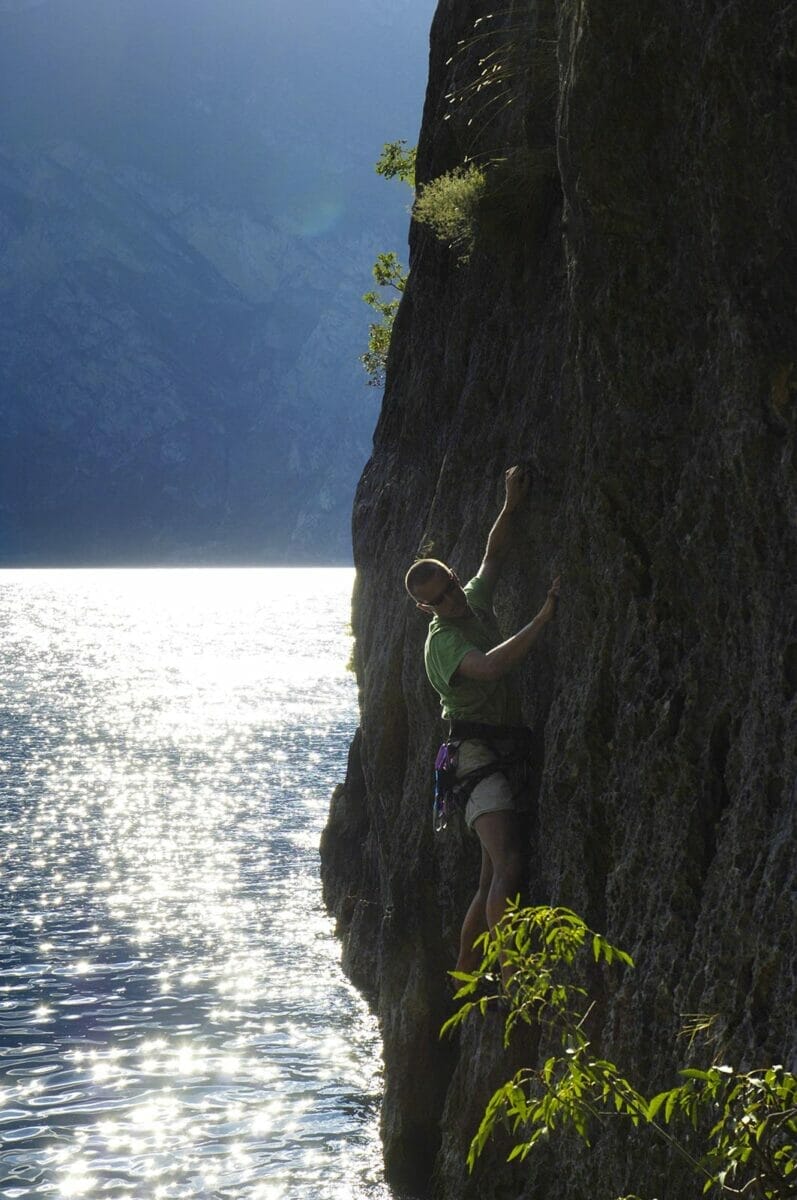 climber on the wall at torbolino