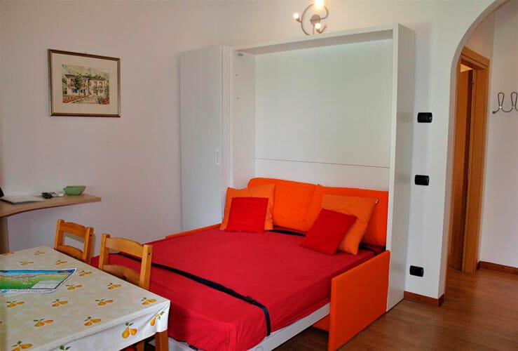 living room with sofa bed