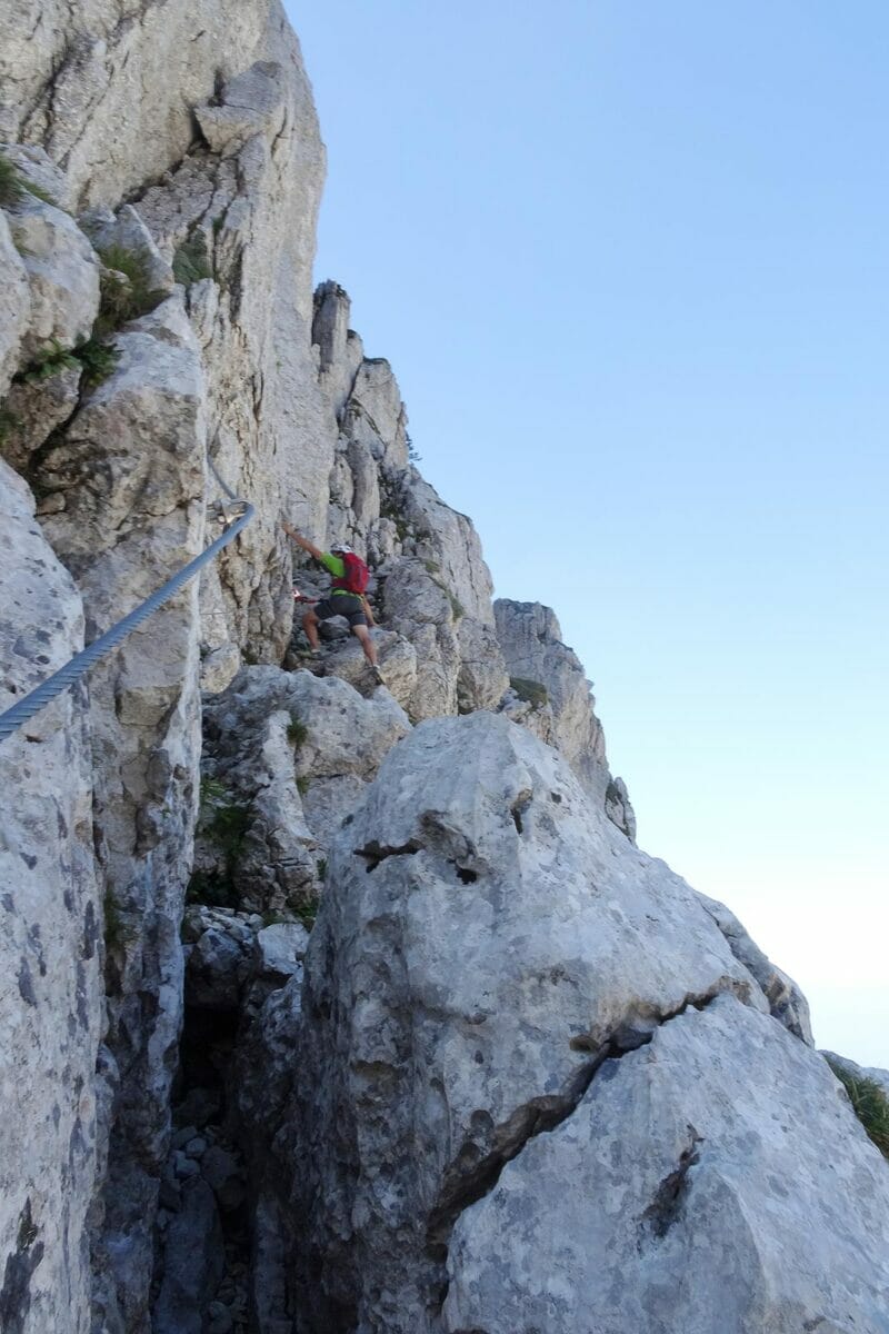 climbing the via ferrata
