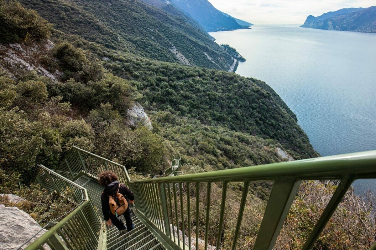 Panoramic stairs at Lake Garda